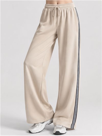 Pantalón de chándal wide leg bandas laterales