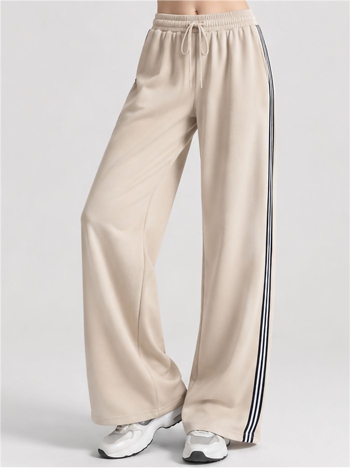 Pantalón de chándal wide leg bandas laterales