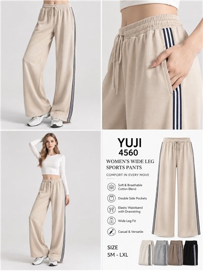 Pantalón de chándal wide leg bandas laterales 2