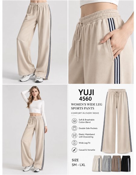 Pantalón de chándal wide leg bandas laterales