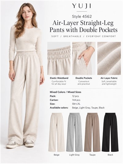 Pantalón de chándal wide leg cintura elástica 2
