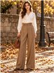 Pantalón wide leg de cuadros