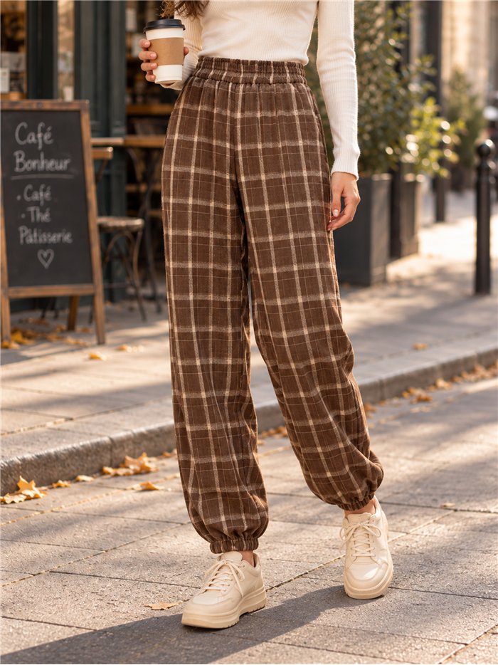 Pantalón jogger de cuadros
