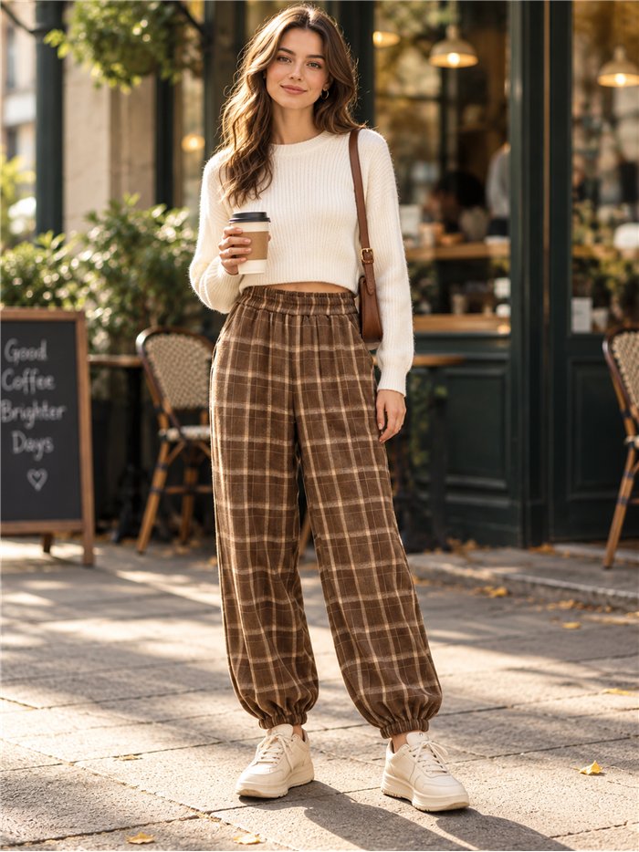 Pantalón jogger de cuadros