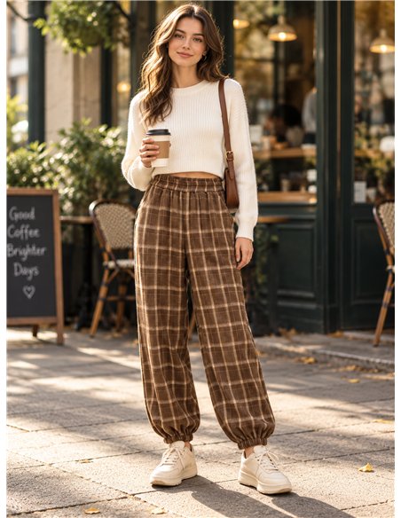 Pantalón jogger de cuadros