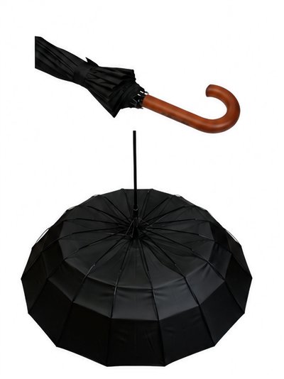 Parapluie long automatique noir uni 2