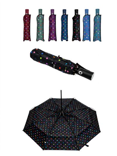 Parapluie pliant automatique à pois multicolores 2