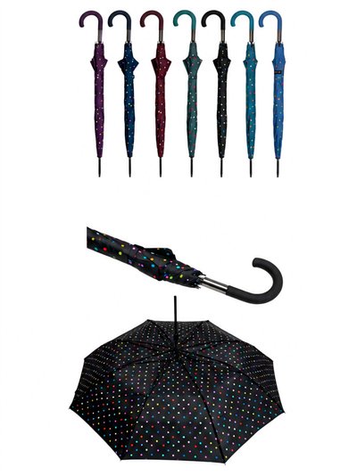 Parapluie automatique long à pois multicolores 2