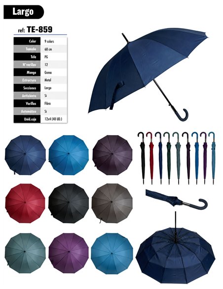 Guarda-chuva longo automático liso