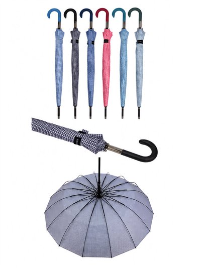 Parapluie automatique long à motif vichy 2