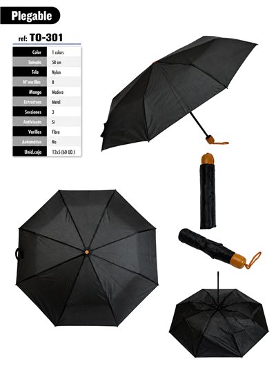 Parapluie pliant noir
