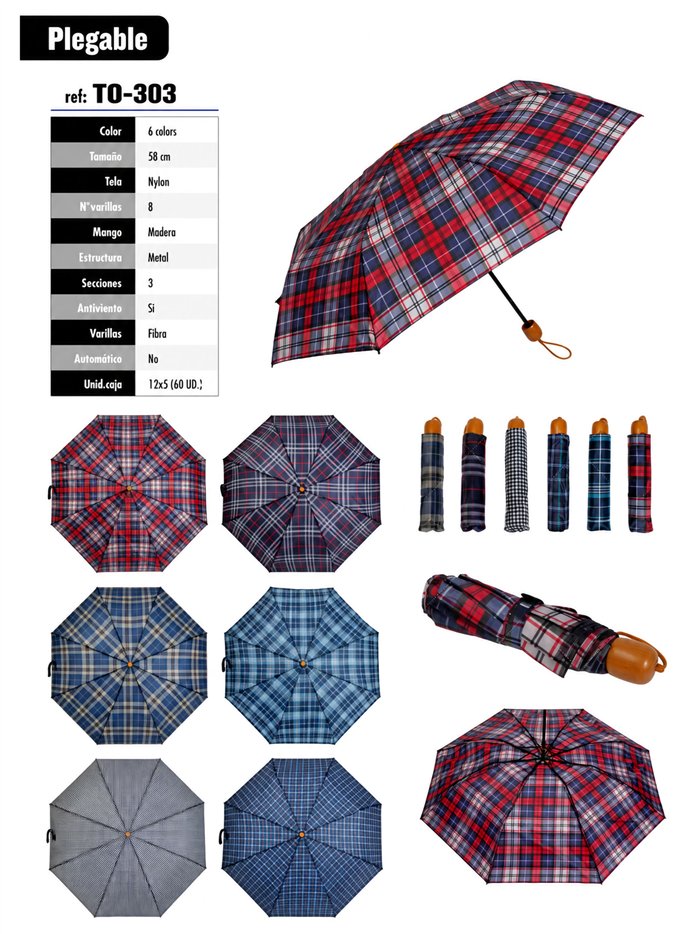 guarda-chuva dobrável xadrez tartan