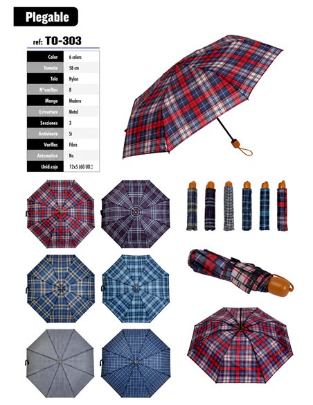 guarda-chuva dobrável xadrez tartan