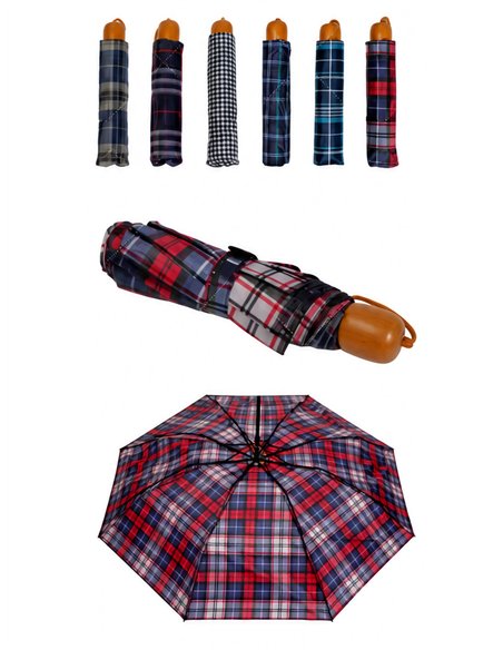 guarda-chuva dobrável xadrez tartan