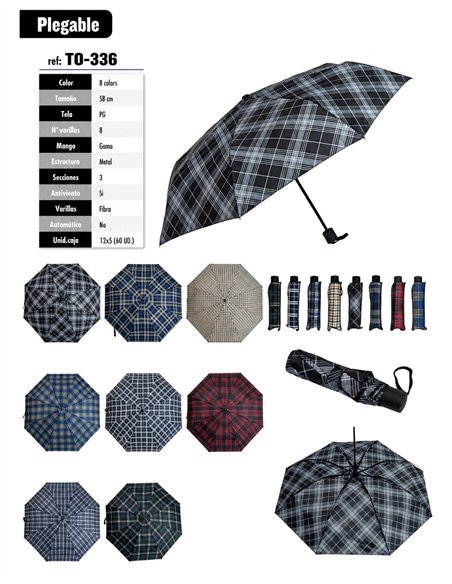 Guarda-chuva dobrável xadrez clássico