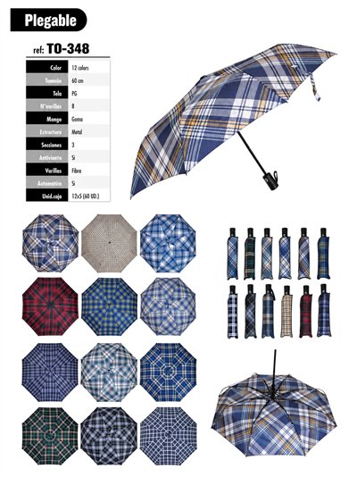 Parapluie pliant à carreaux tartan