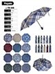 Tartan check compact umbrella