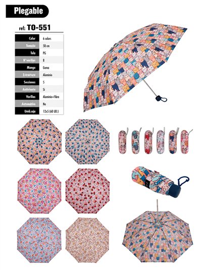 Parapluie pliant à motif chat