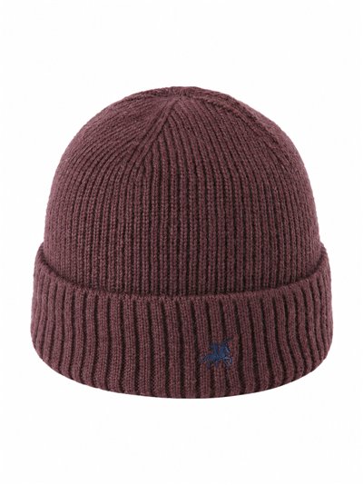 Gorro de punto canalé con bordado