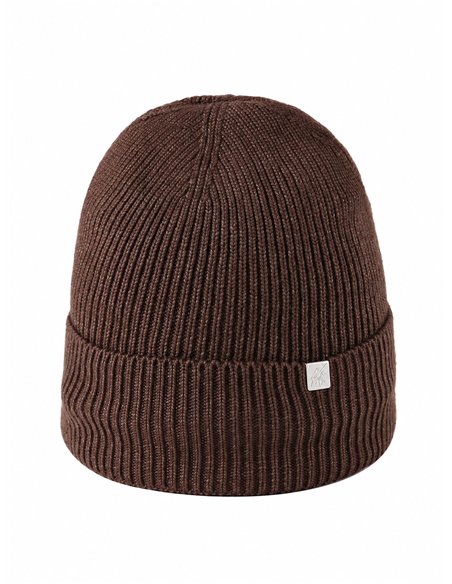 Gorro de punto canalé con placa metálica