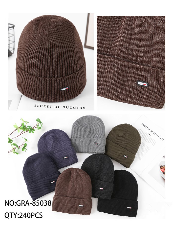 Gorro esportivo de malha canelada
