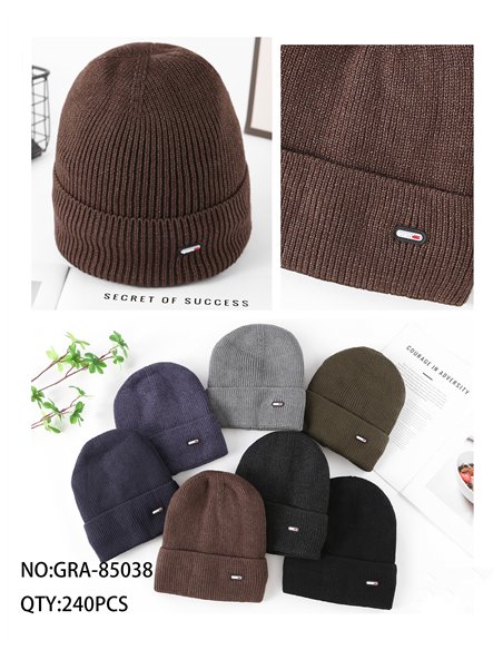 Gorro esportivo de malha canelada