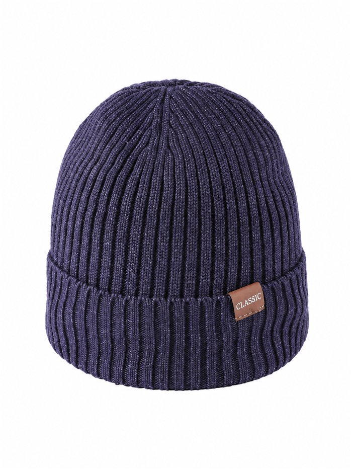 Gorro de punto canalé etiqueta classic