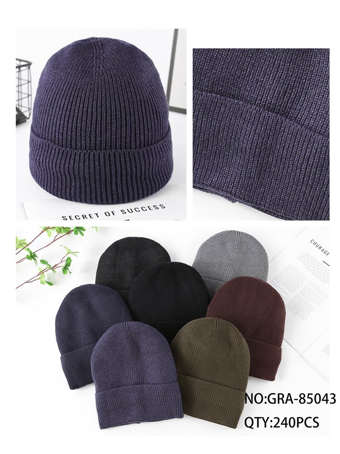 Gorro básico de punto canalé