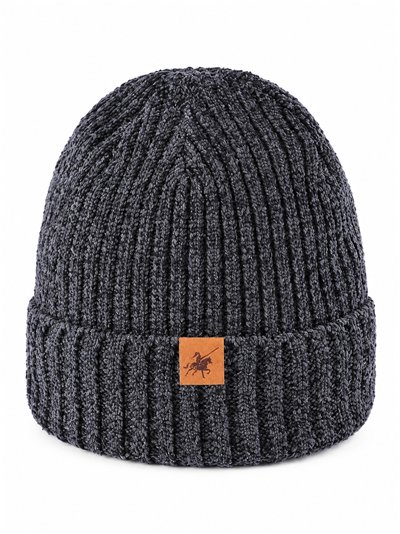 Gorro de punto chenilla con parche