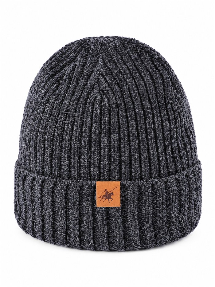 Gorro de punto chenilla con parche