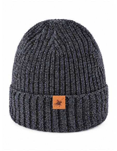 Gorro de punto chenilla con parche