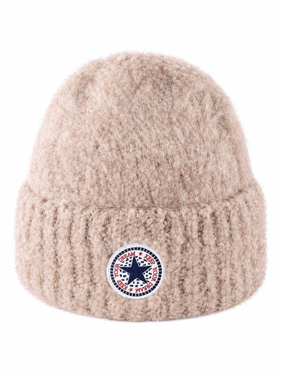 Gorro de punto efecto bouclé con parche estrella