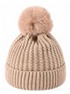 Gorro de punto canalé con pompón