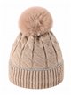 Gorro de punto trenzado metalizado con pompón