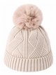 Gorro de punto geométrico con pompón