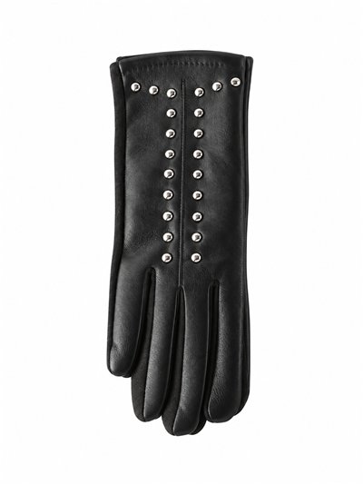 Luvas de couro sintético com tachas
