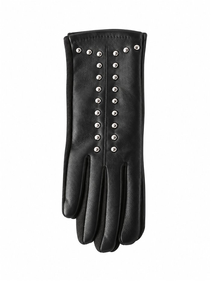 Luvas de couro sintético com tachas