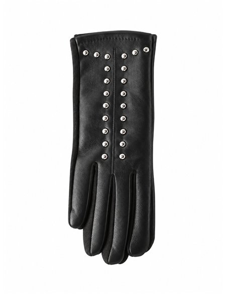 Luvas de couro sintético com tachas