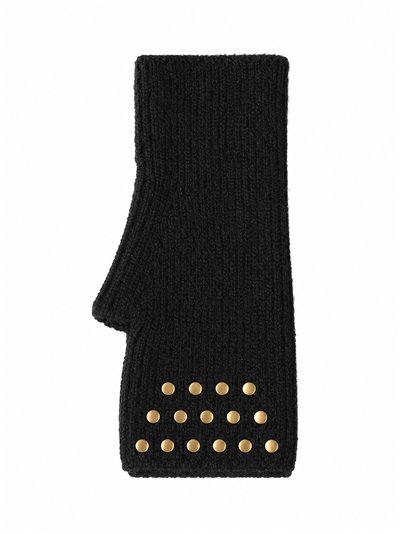 Luvas de tricô com tachas