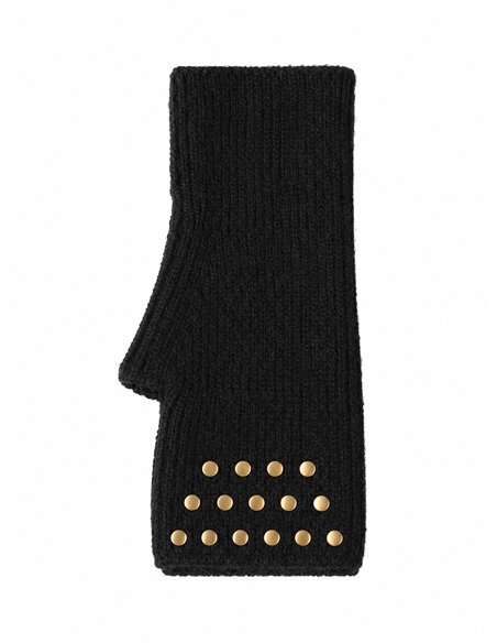 Luvas de tricô com tachas