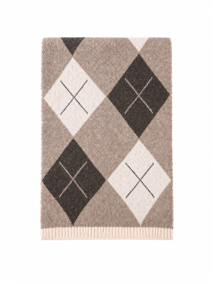 Bufanda hombre de punto rombos argyle