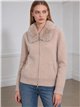 Chaqueta de punto con cuello de pelo