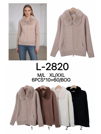 Chaqueta de punto con cuello de pelo 2