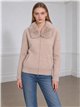 Chaqueta de punto con cuello de pelo