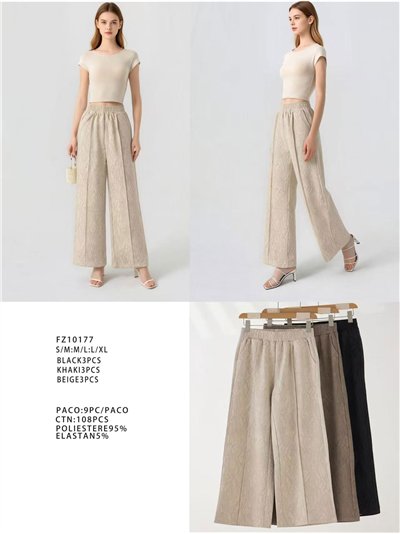 Pantalón wide leg efecto ante estampado 2