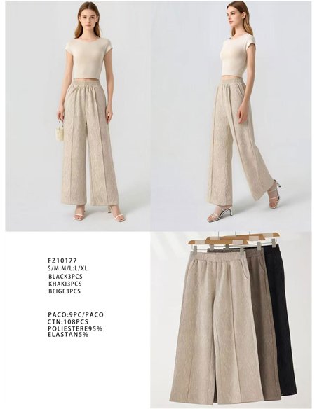Pantalón wide leg efecto ante estampado