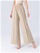 Pantalón wide leg efecto ante estampado
