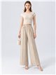 Pantalón wide leg efecto ante estampado