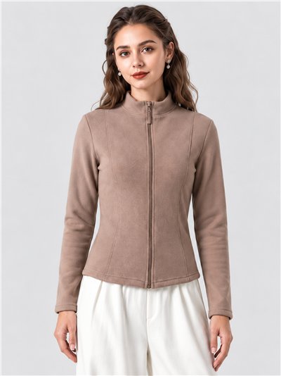 Chaqueta afelpada con cremallera