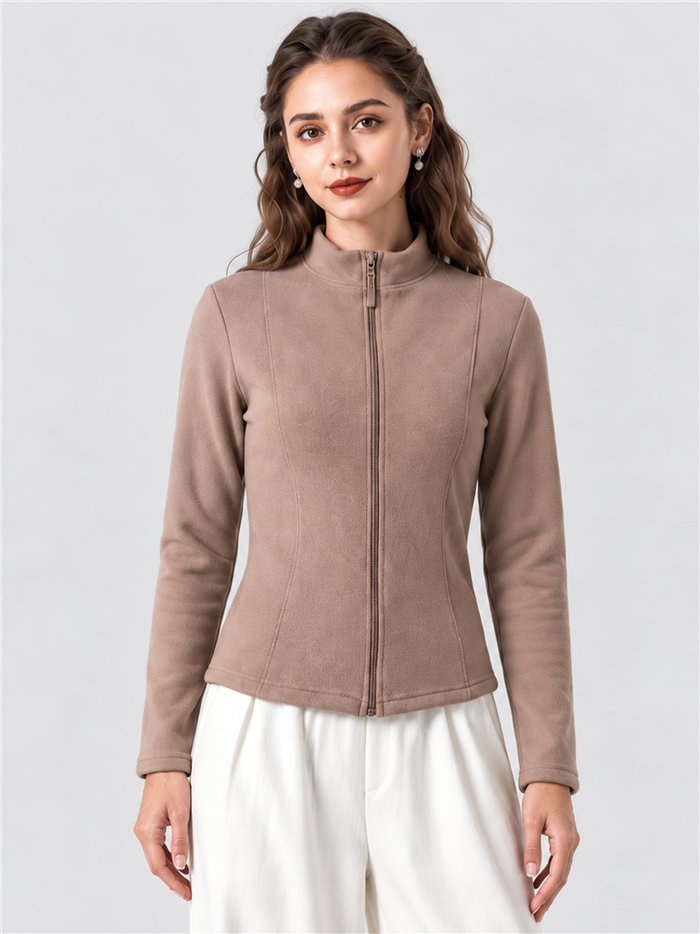 Chaqueta afelpada con cremallera